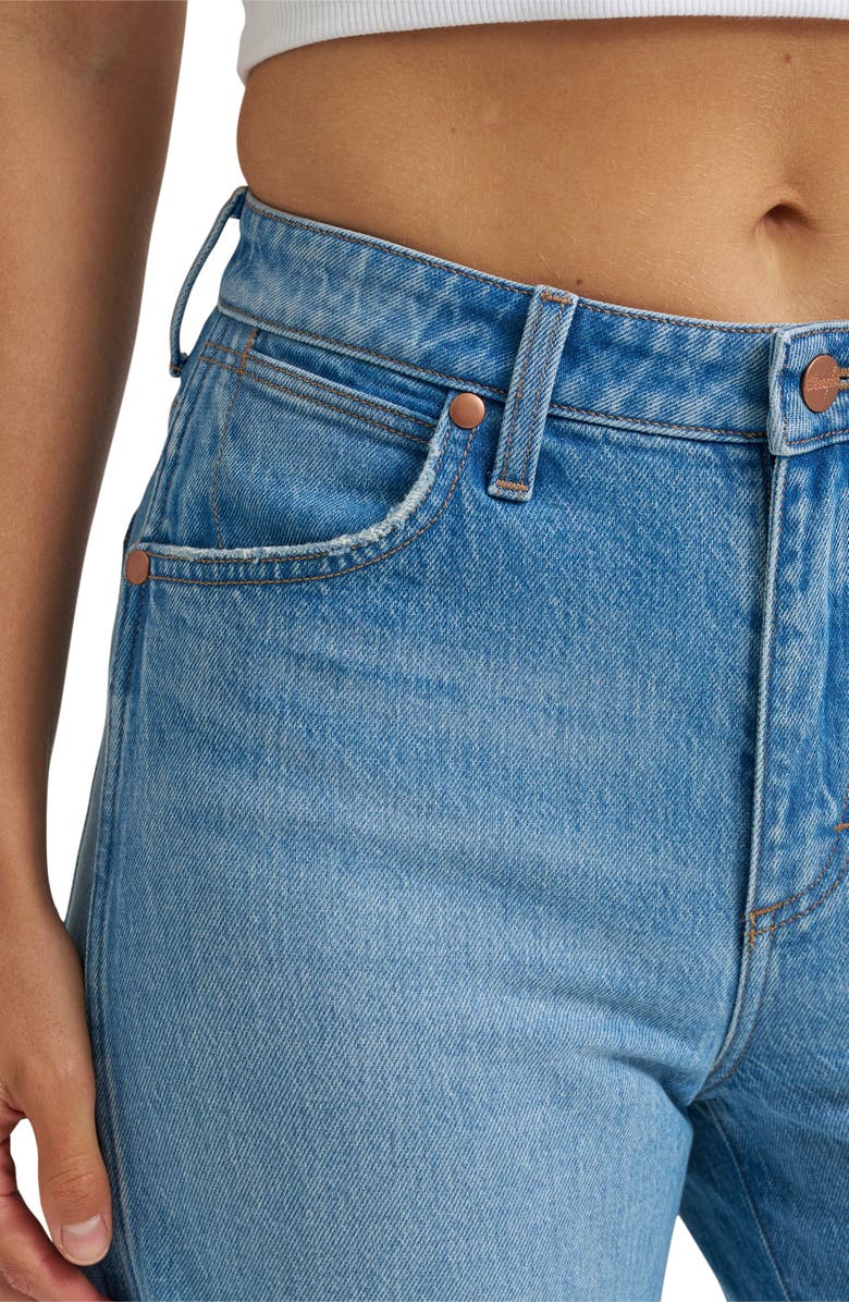 Wrangler Cowboy Cutoff Denim Longline Shorts, Alternate, color, 