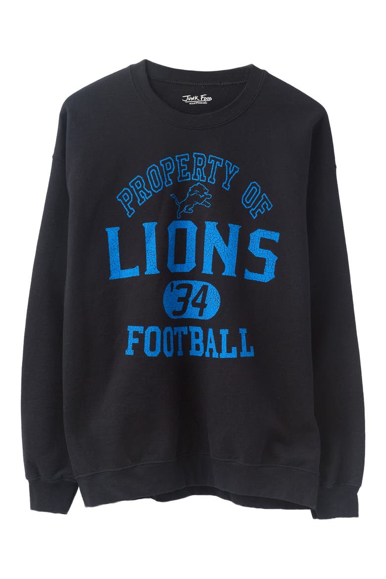 Detroit Lions Property of Flea Market Crewneck Sweatshirt, Main, color, BLACK