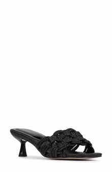Donald Pliner Raffia Kitten Heel Slide Sandal