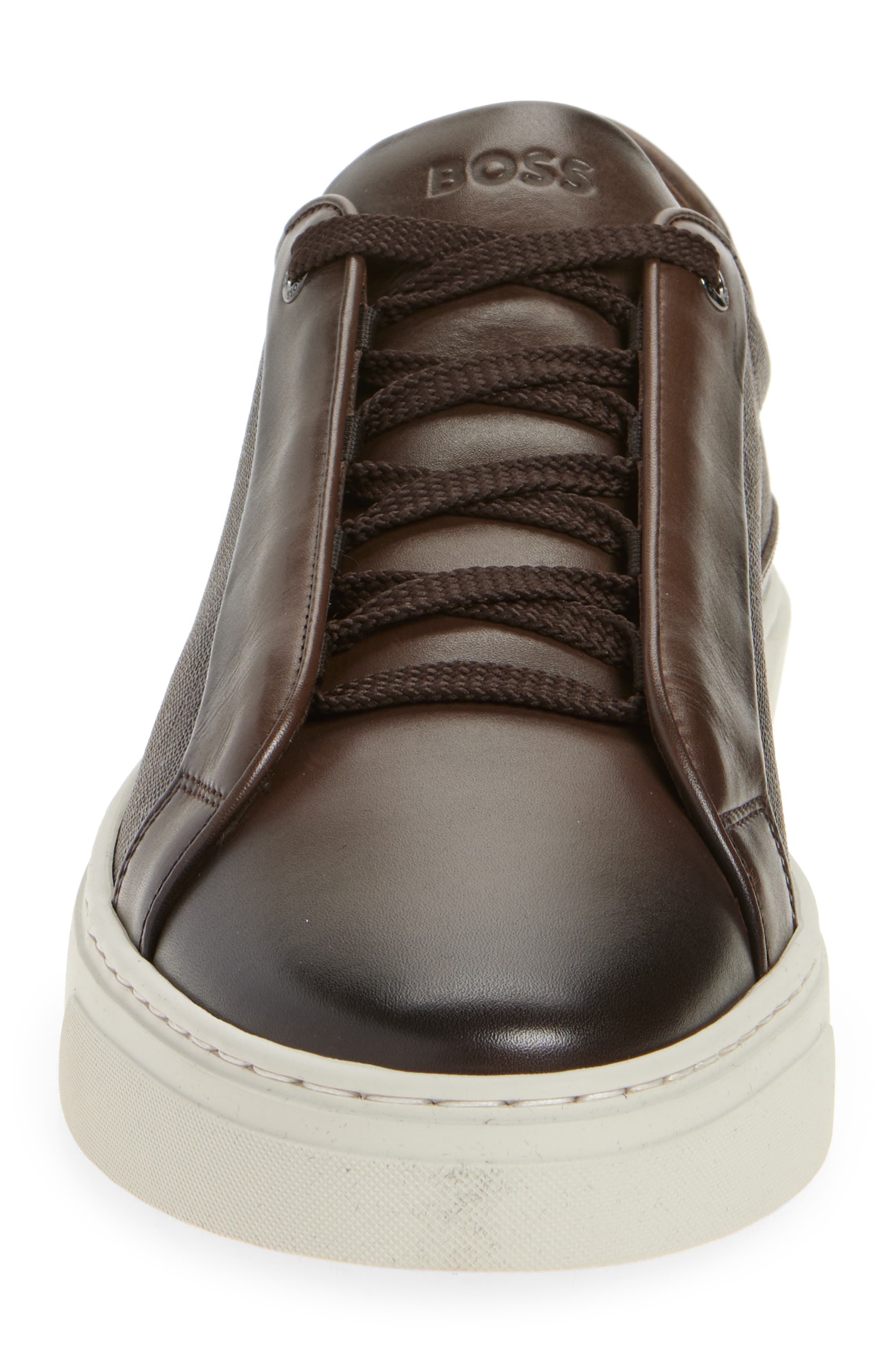 Gary Low Top Sneaker, Alternate, color, DARK BROWN / BLACK