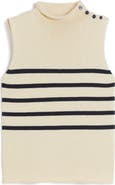 Weekend Max Mara Trofeo Placed Stripe Sleevless Cotton Sweater
