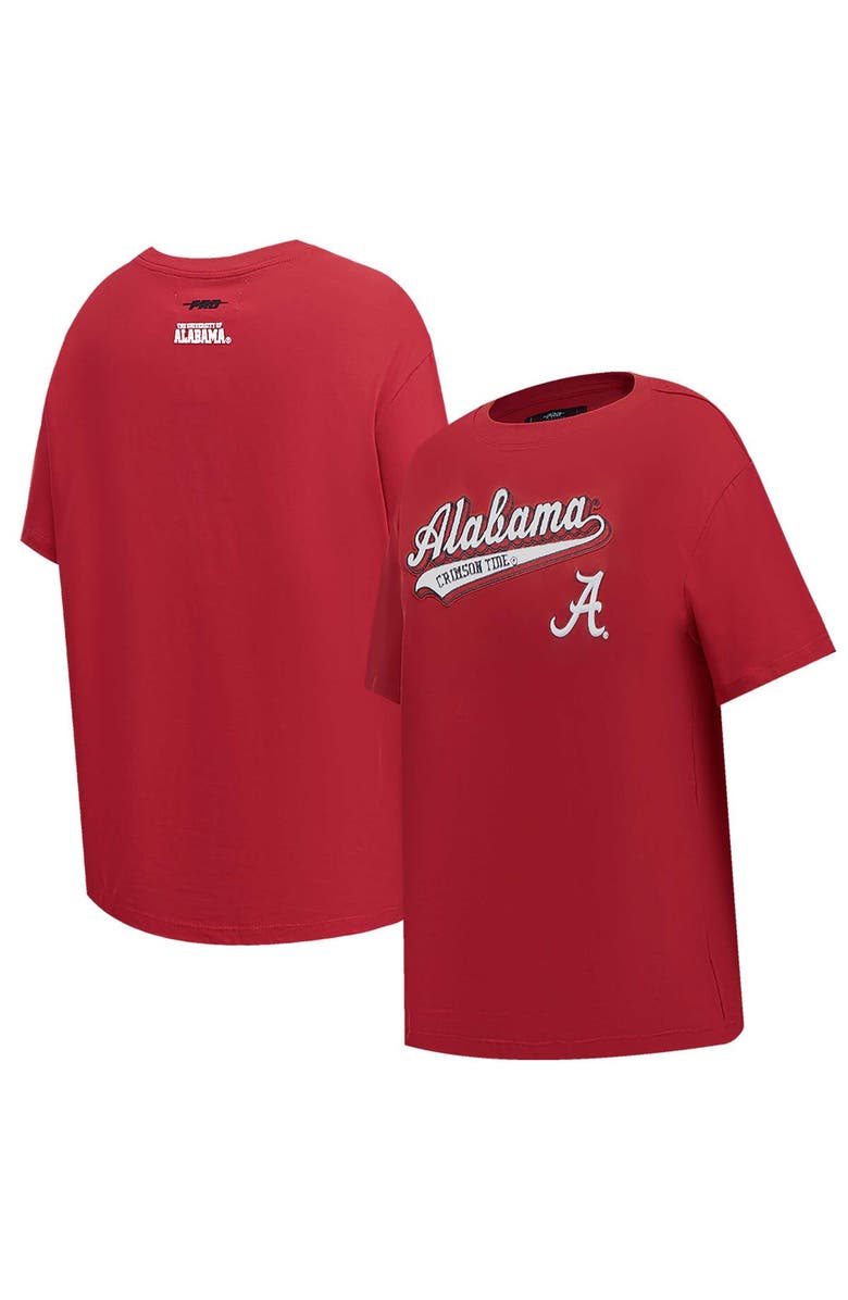 PRO STANDARD Women's Pro Standard Crimson Alabama Crimson Tide Script Tail Oversized Boyfriend T-Shirt, Alternate, color, Crimson