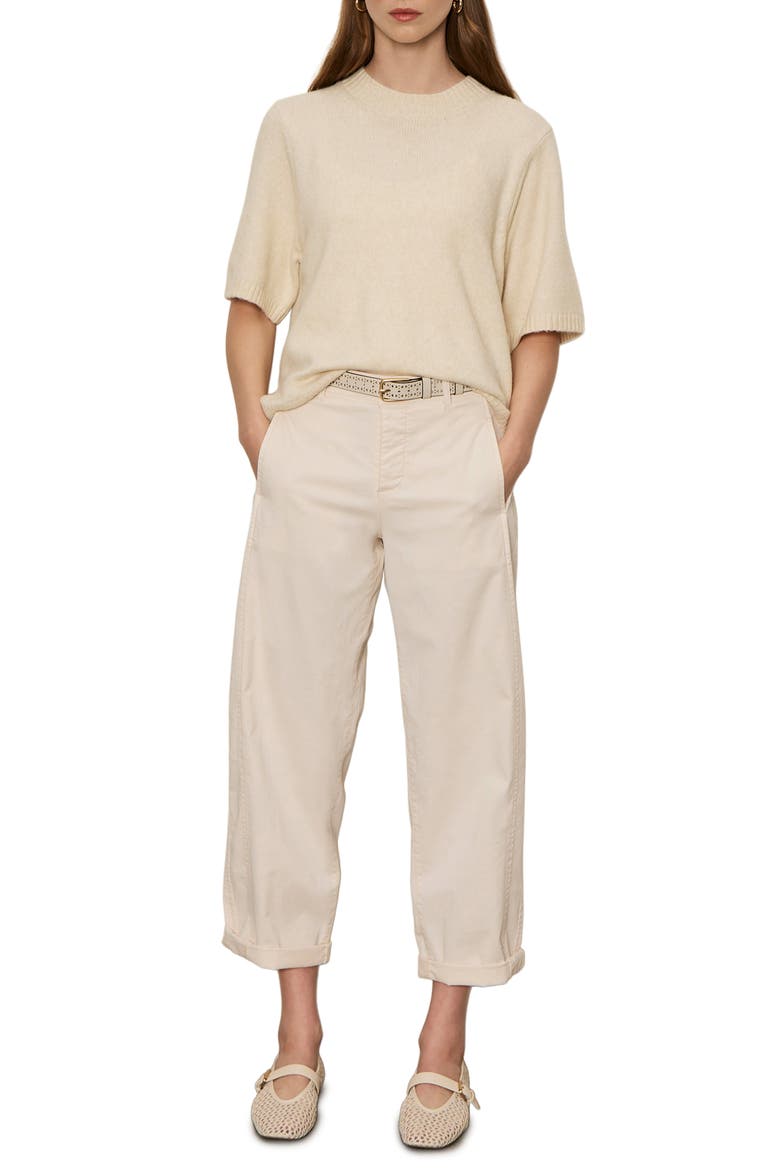 Short Sleeve Sweater, Alternate, color, VANILLA WHITE