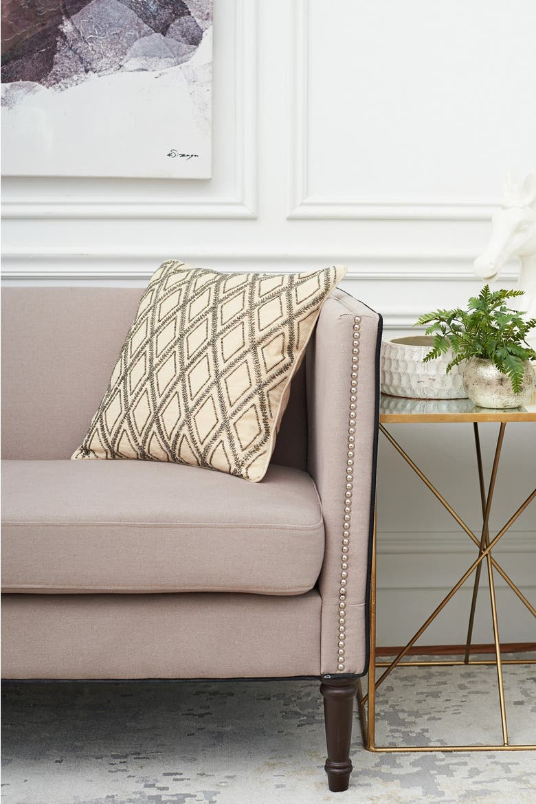 Graphite Gray Double Diamond Accent Throw Pillow 18" x 18", Alternate, color, Grey