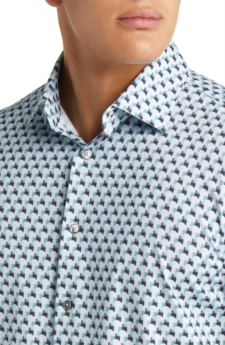 Bugatchi James OoohCotton<sup>®</sup> Abstract Print Button-Up Shirt, Alternate, color, 