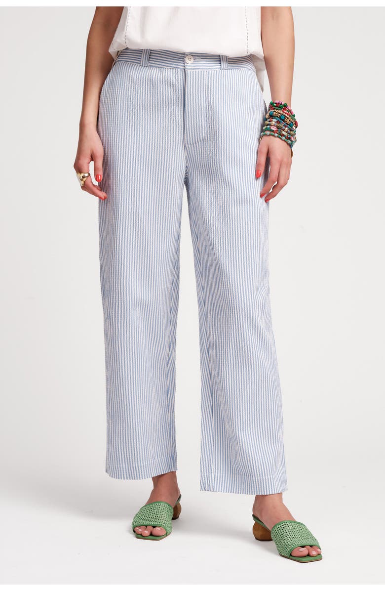 Frances Valentine Coleman Pant Stripe Seersucker, Main, color, Light Blue/White