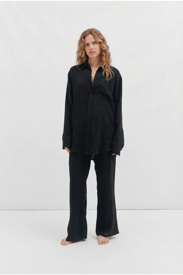 Lounge Pajama Shirt, Alternate, color, Black