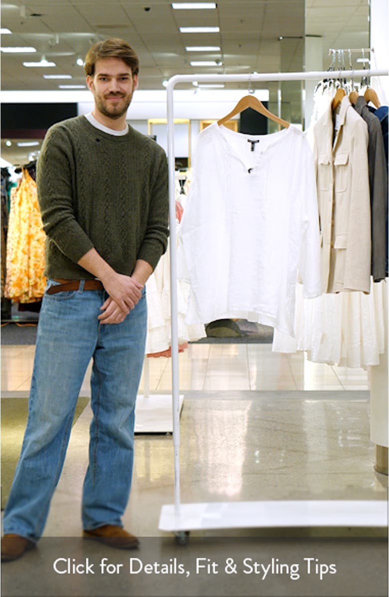 Split Neck Organic Linen Top, sales video thumbnail