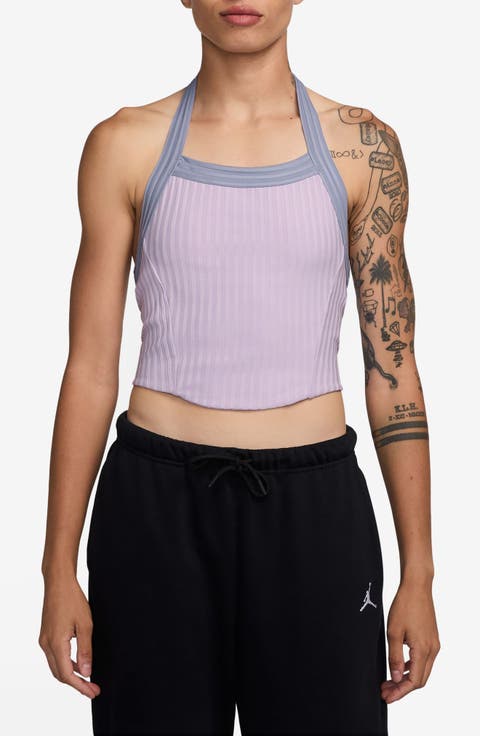 Flight Poolside Rib Crop Halter Top