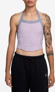 Jordan Flight Poolside Rib Crop Halter Top
