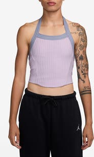 Jordan Flight Poolside Rib Crop Halter Top