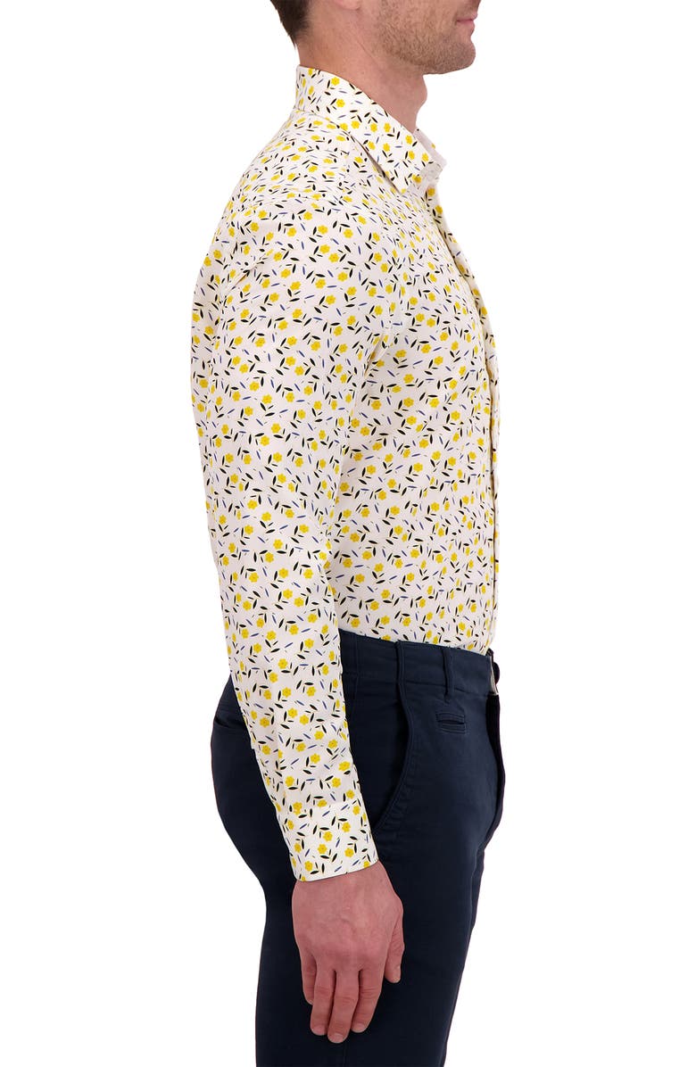 Report Collection Slim Fit Floral Performance Dress Shirt, Alternate, color, 01 White