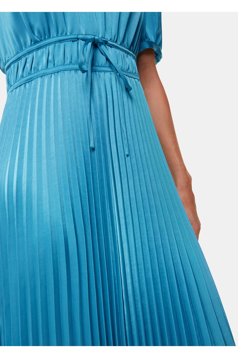 Delilah Satin Pleat Dress, Alternate, color, Blue