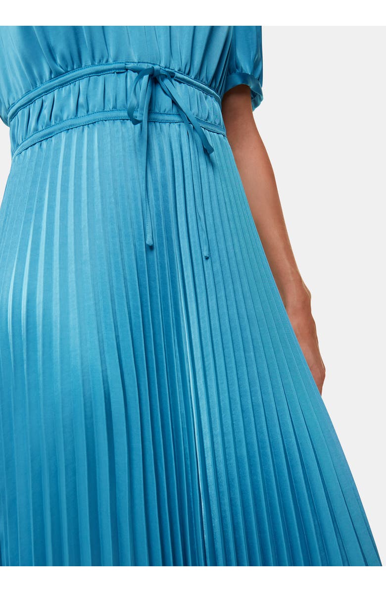 Whistles Delilah Satin Pleat Dress, Alternate, color, Blue