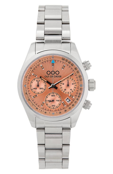 Sporty Chronograph Bracelet Watch, 40mm