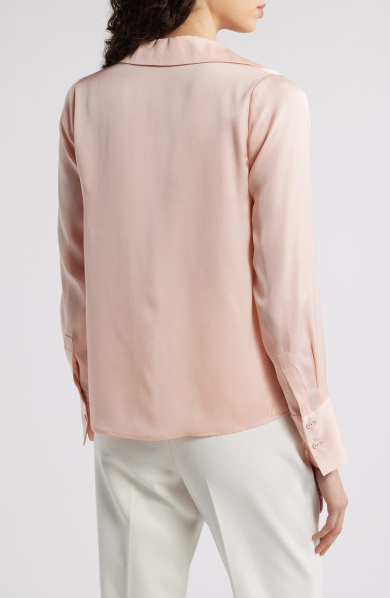 Elie Tahari The Ciaran Cowl Neck Satin Shirt, Alternate, color, 