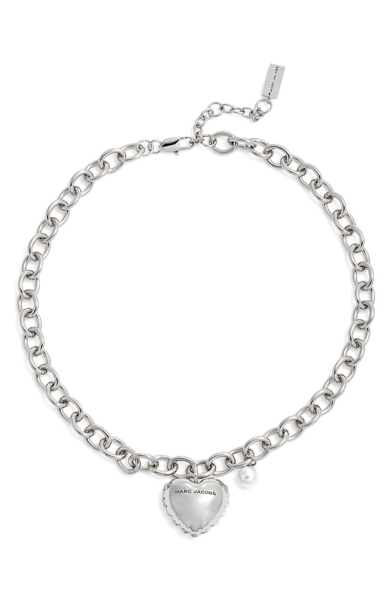 Marc Jacobs Heart Balloon Pendant Necklace, Main, color, 