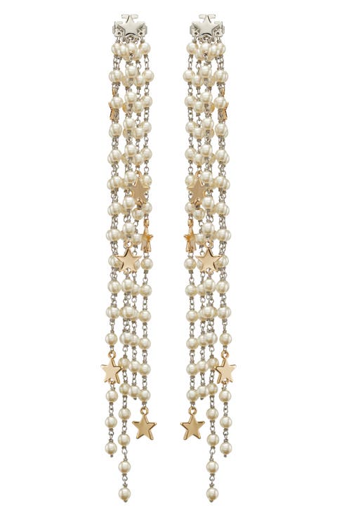 Moondance Front Back Imitation Pearl Chandelier Earrings