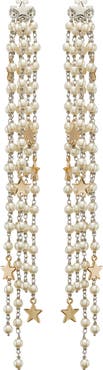 Tory Burch Moondance Front Back Imitation Pearl Chandelier Earrings