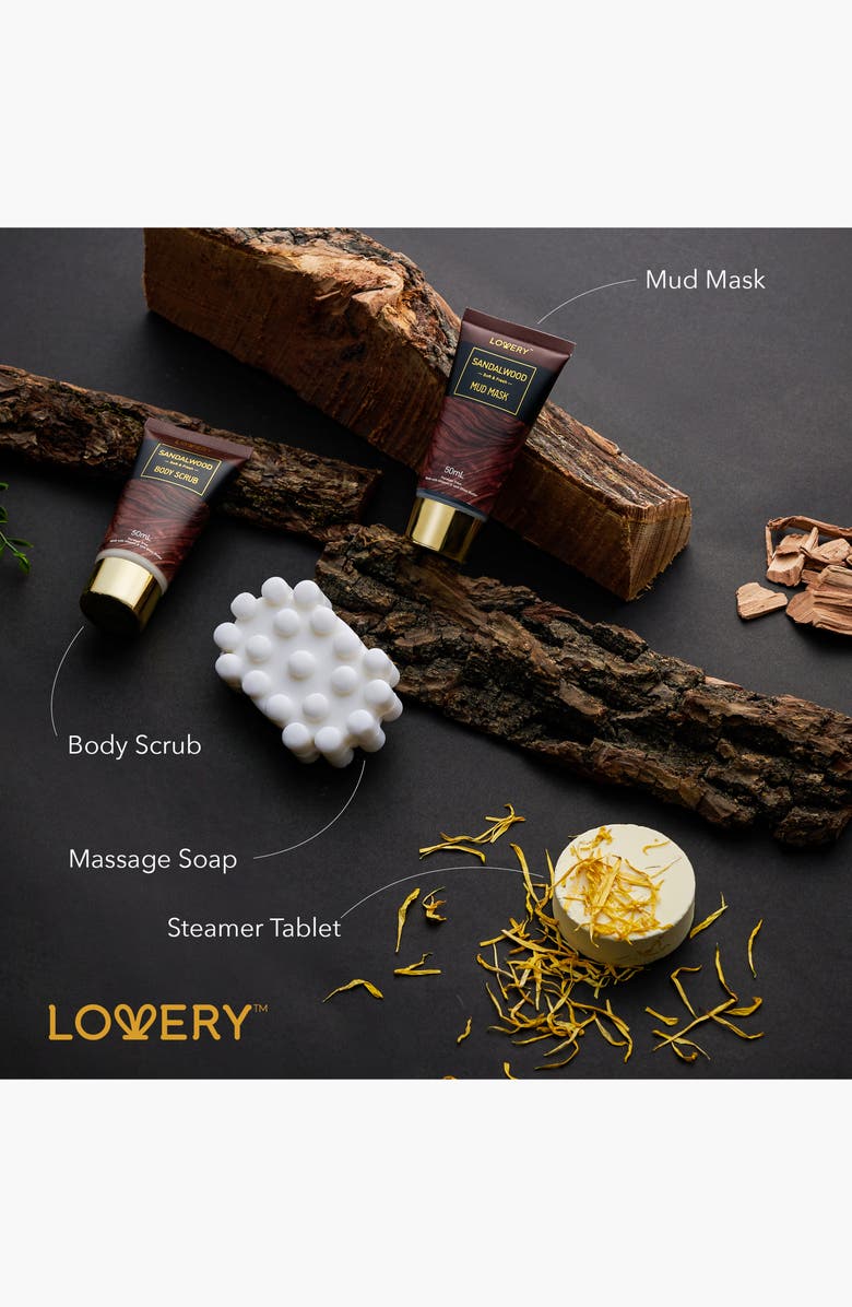Lovery 14 Pc Sandalwood Bath Gift Set, Alternate, color, Dark Brown / Gold