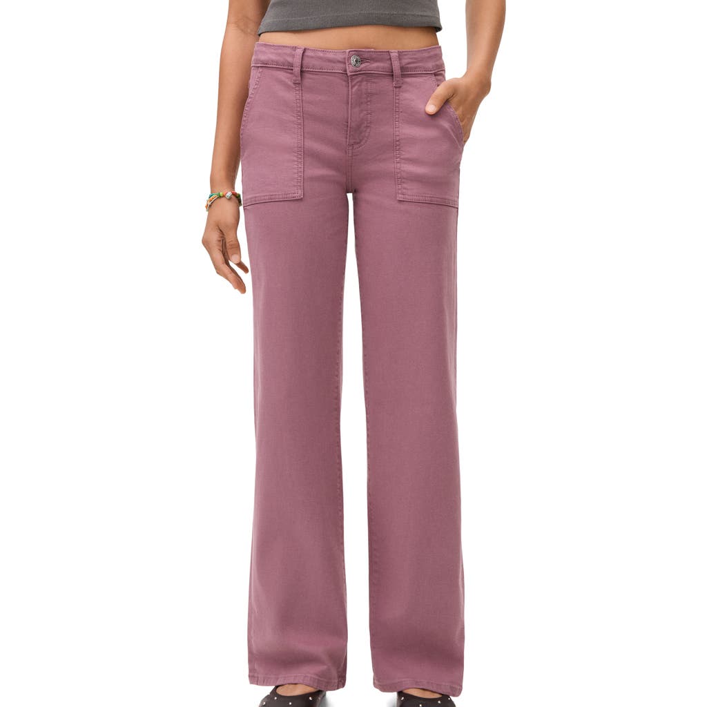 Mango Teen Star Embroidered Straight Leg Jeans In Pink