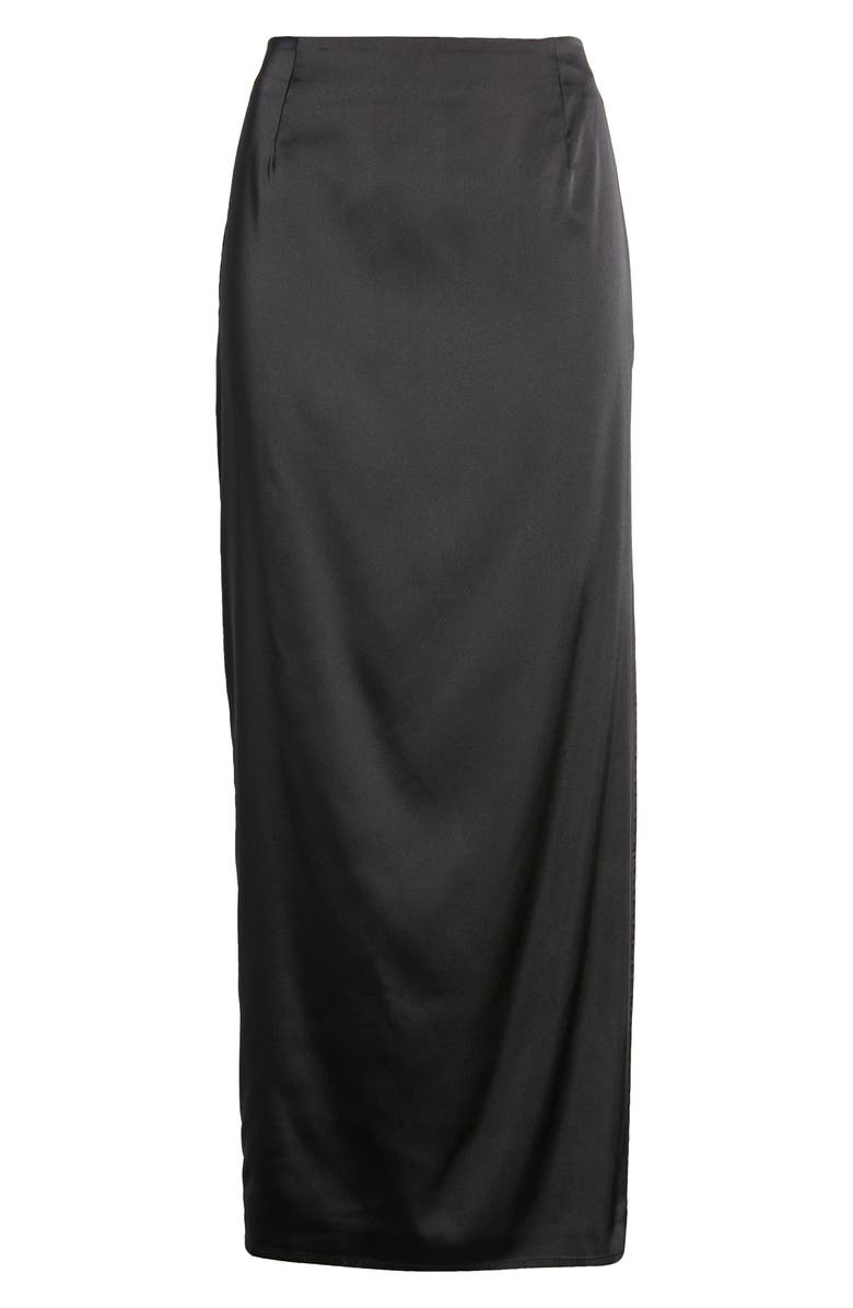 Open Edit Side Slit Satin Skirt, Alternate, color, 