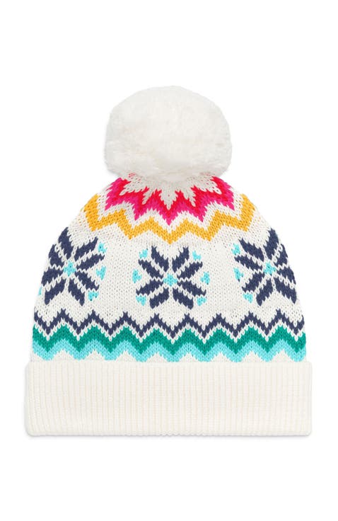 Kids Rainbow Snowflake Fair Isle Beanie (Little Kid, Big Kid)