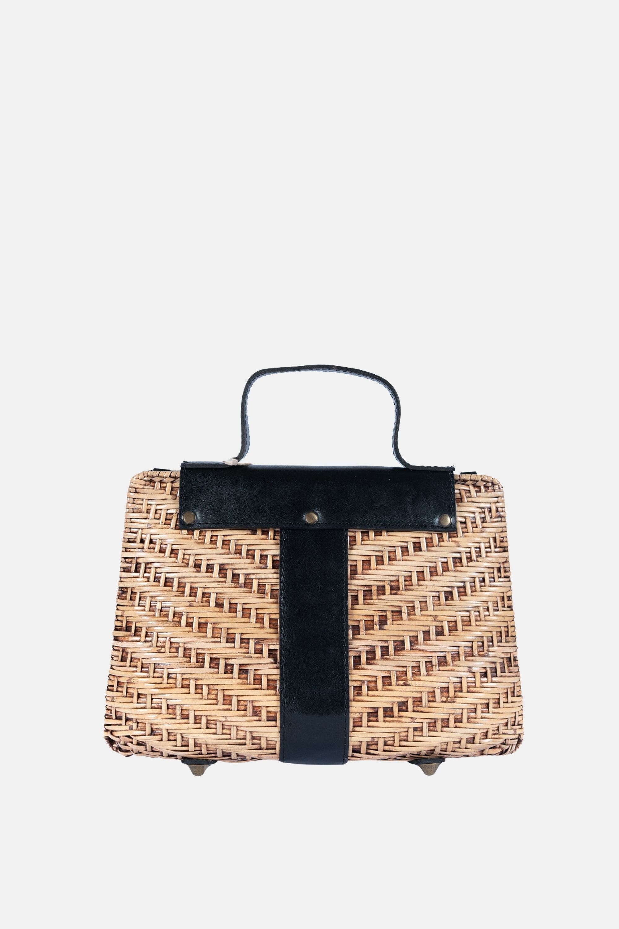 Jelavu Nori Structured Rattan Handbag, Alternate, color, Black