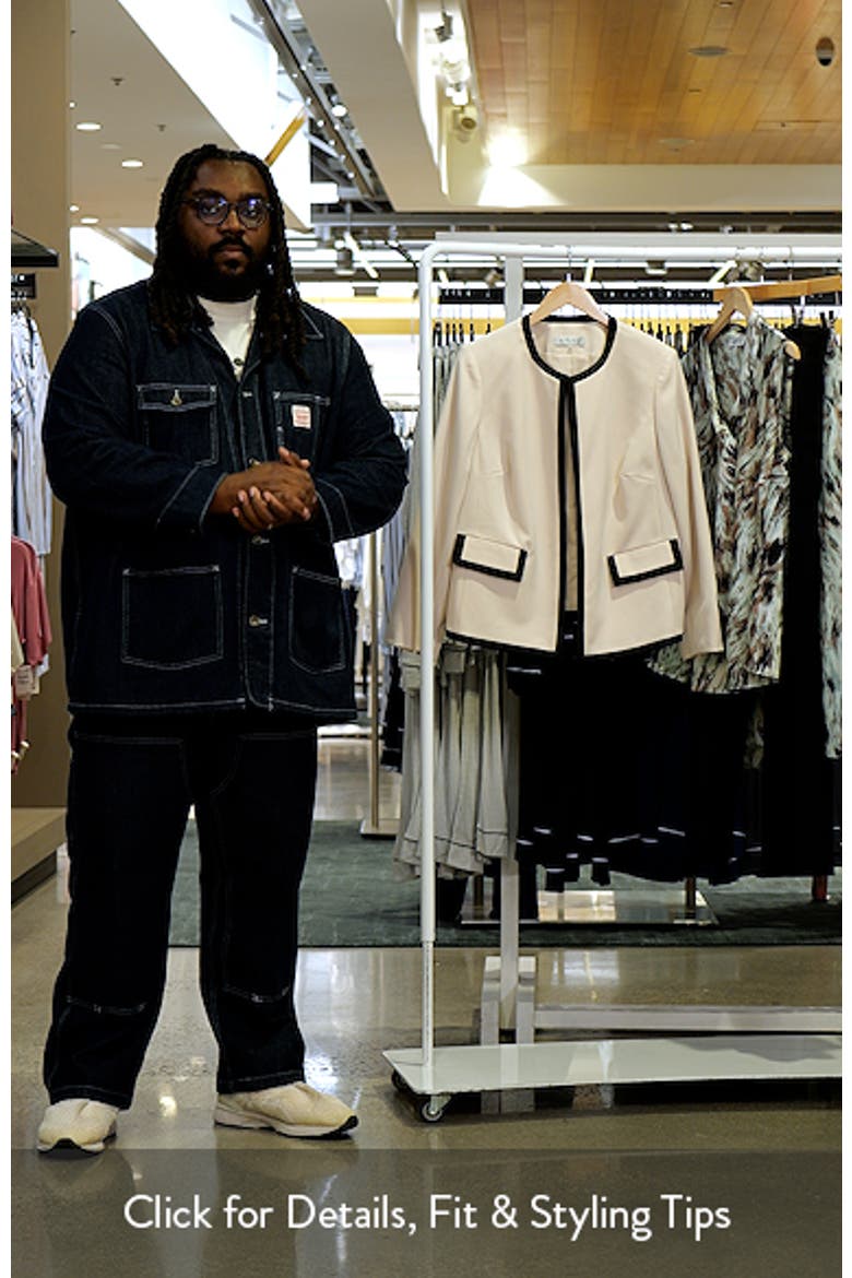 Framed Open Front Stretch Crepe Jacket video