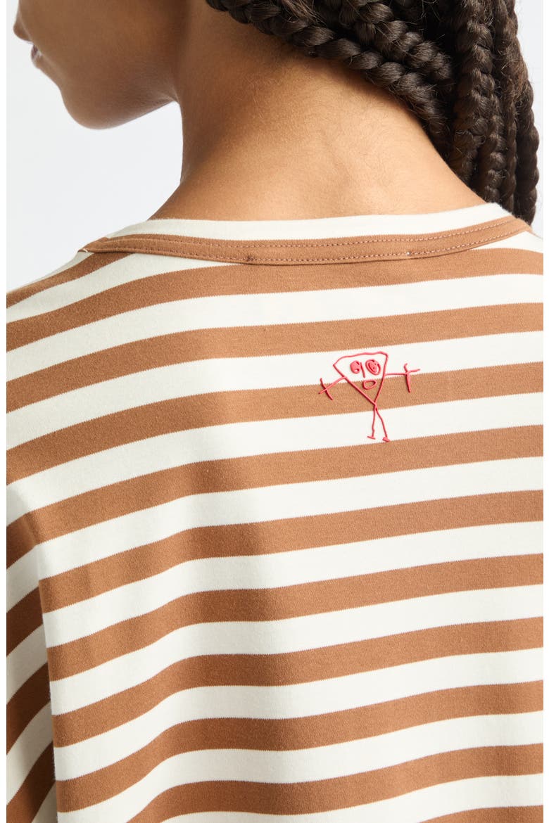 Striped Long Sleeve T-Shirt, Alternate, color, BROWN / CREAM STRIPE