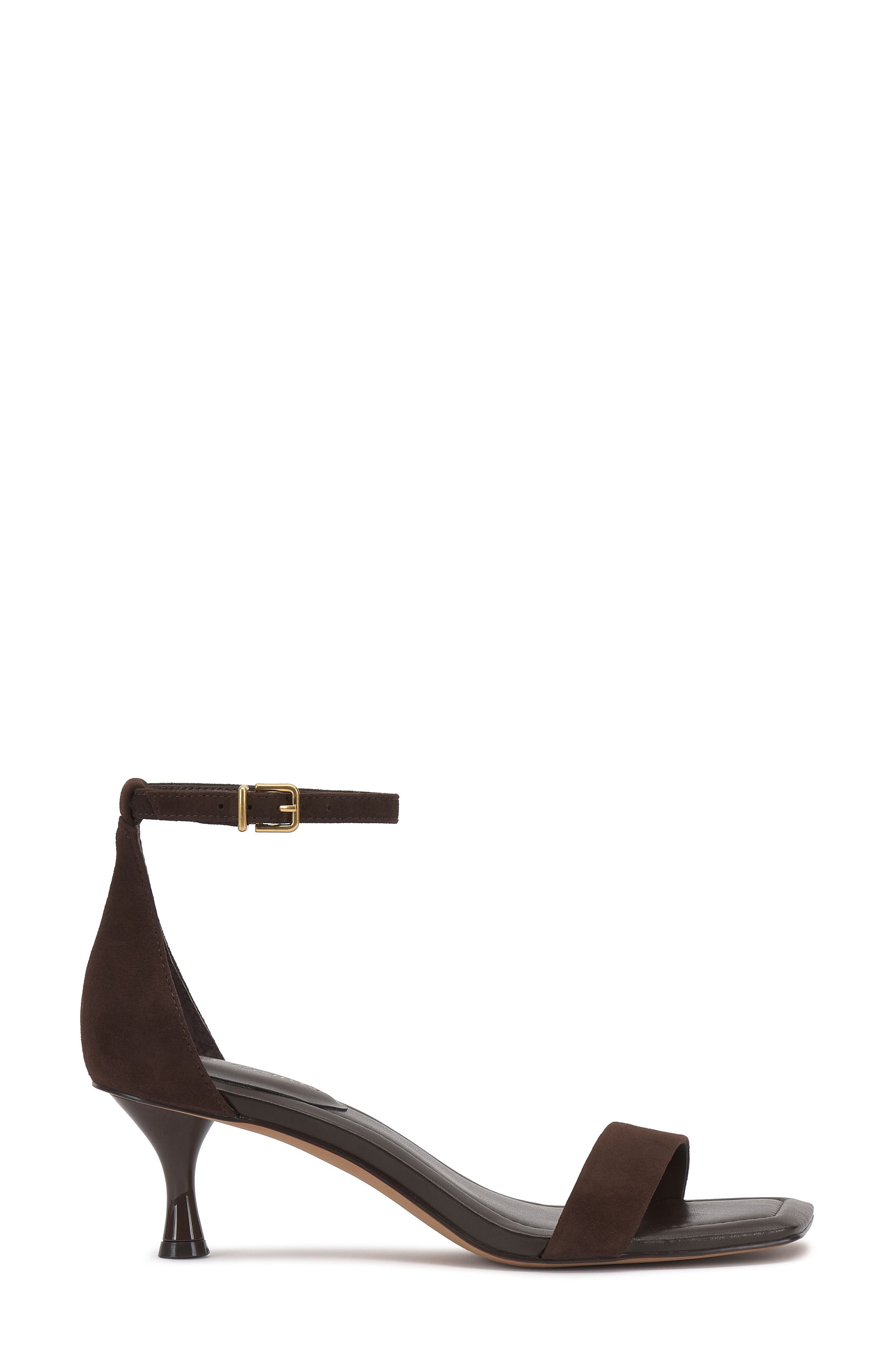 Vince Camuto Vinkely Square Toe Kitten Heel Sandal, Alternate, color, Brownie