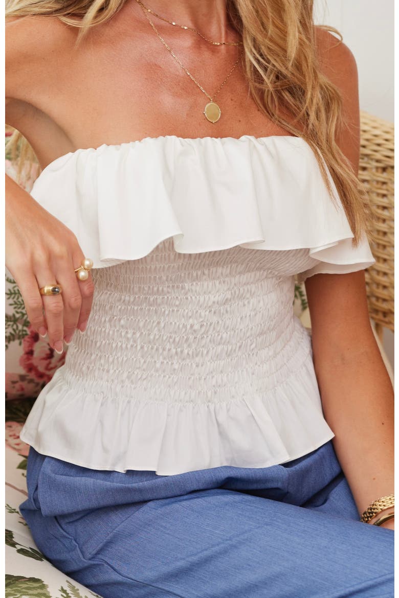 Isabelle Strapless Tiered Top, Alternate, color, Salt