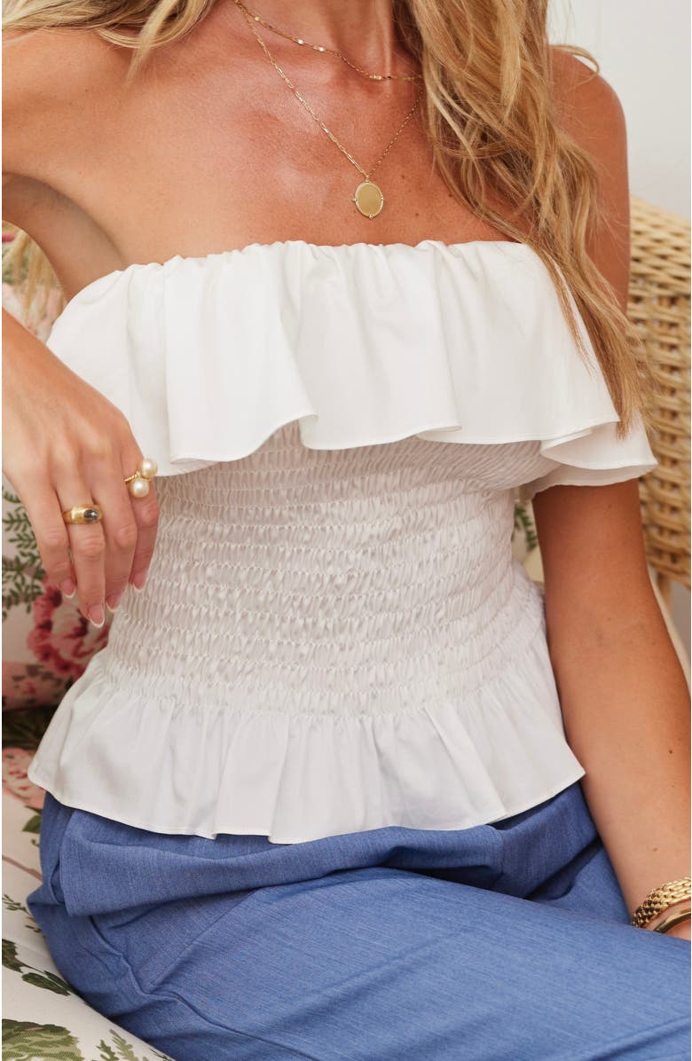 Bishop + Young Isabelle Strapless Tiered Top, Alternate, color, Salt