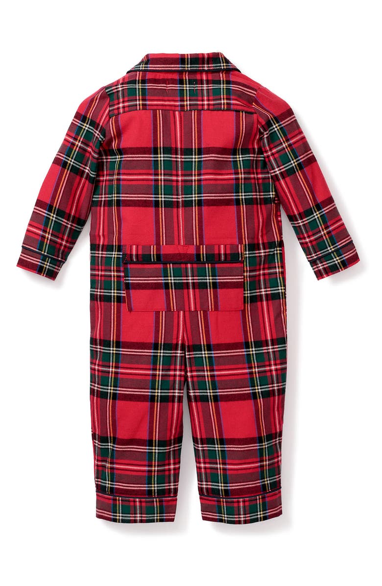 Petite Plume Imperial Tartan Flannel One-Piece Pajamas, Alternate, color, Red