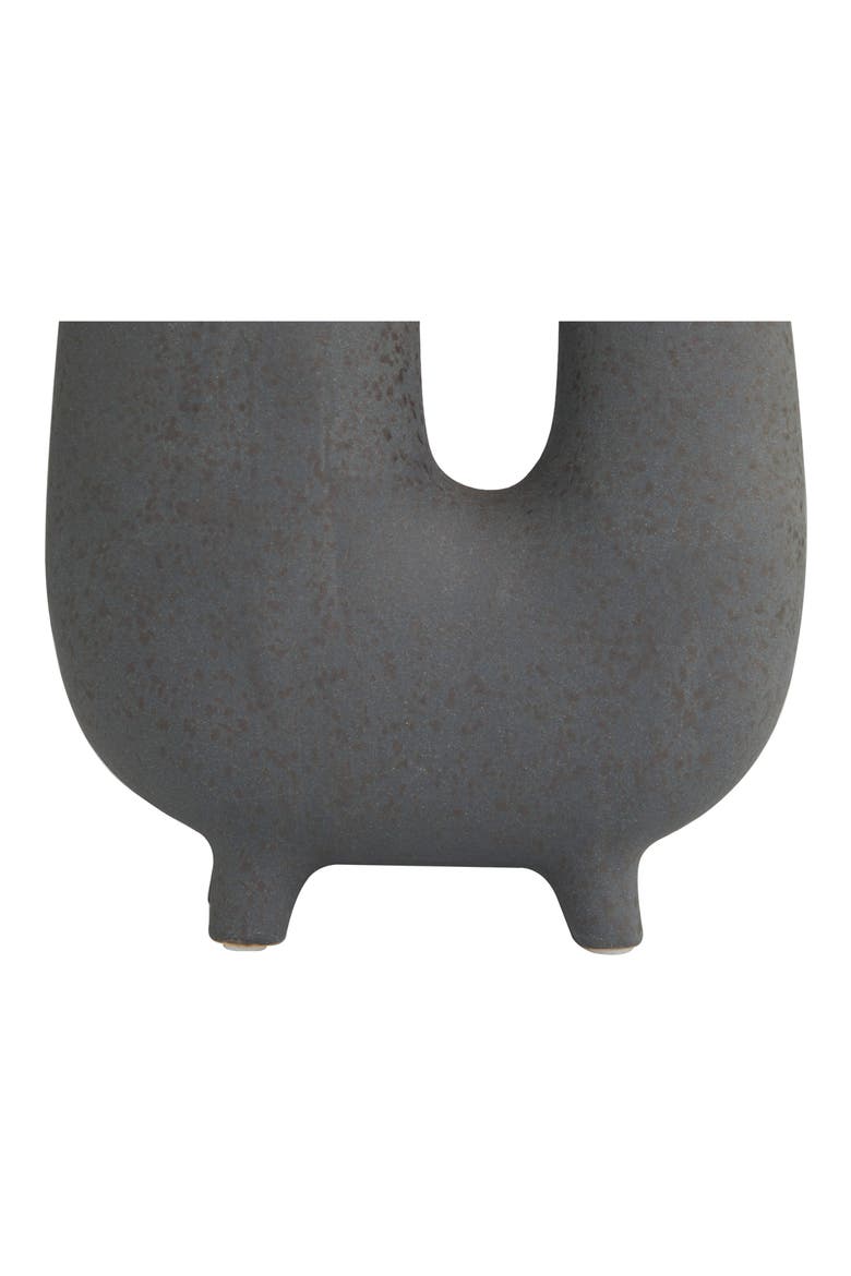 U-Shape Ceramic Vase, Alternate, color, DARK GRAY