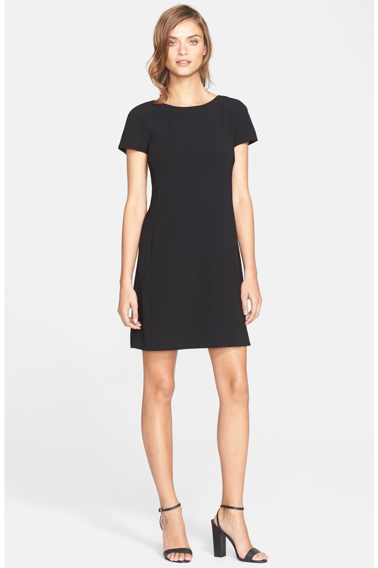 'Jamelya' Crepe Shift Dress, Main, color, BLACK