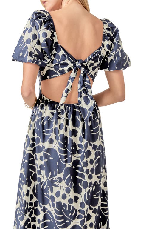 ENGLISH FACTORY ENGLISH FACTORY FLORAL PRINT PUFF SLEEVE MAXI DRESS