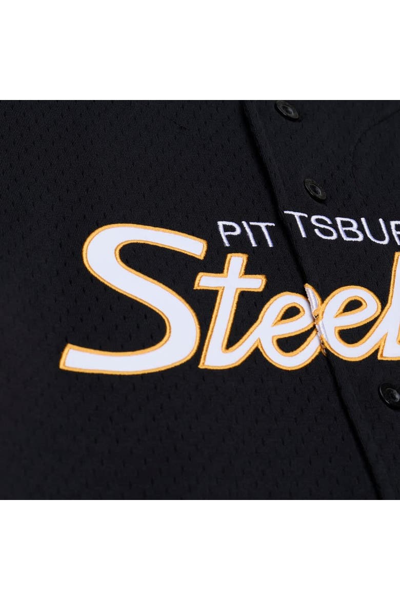 Men's Mitchell & Ness  Black Pittsburgh Steelers Head Coach Mesh Full-Button Fashion Jersey, Alternate, color, Black