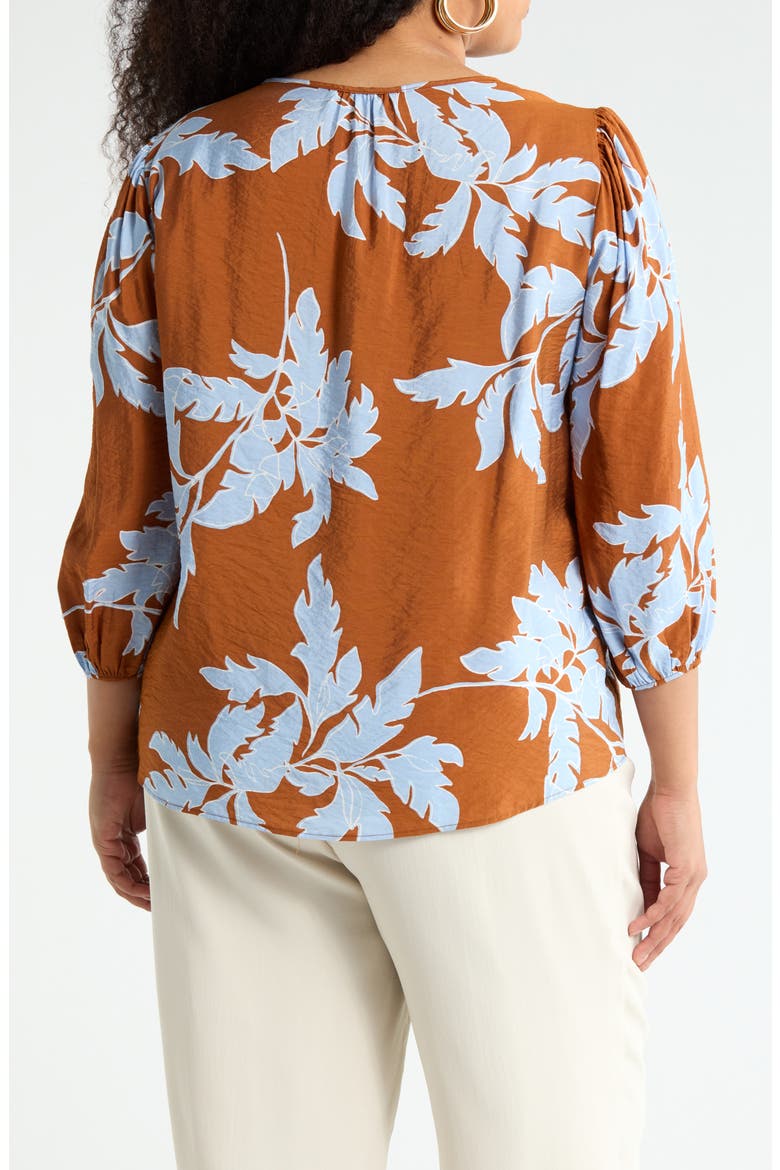 Floral Long Sleeve Top, Alternate, color, RUST
