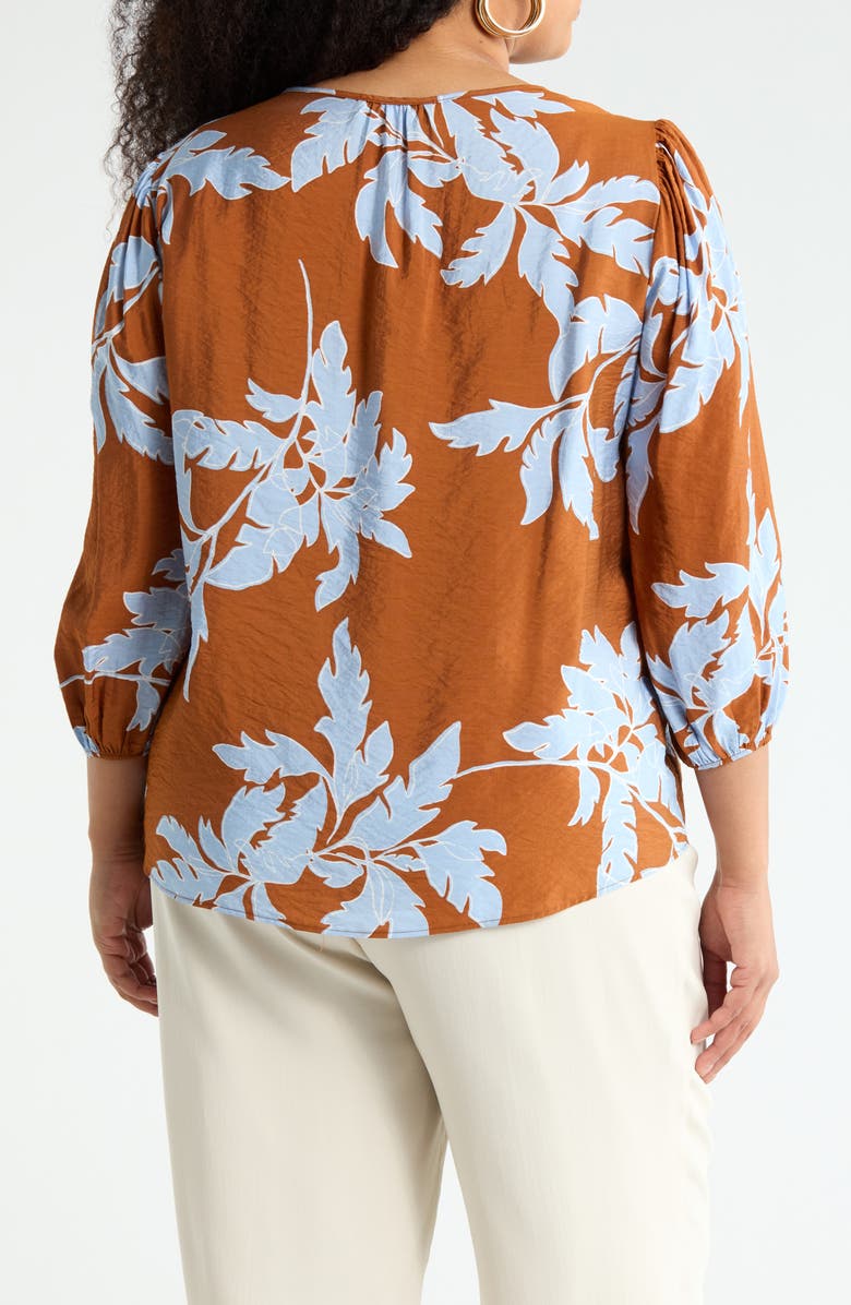 Renee C Floral Long Sleeve Top, Alternate, color, Rust