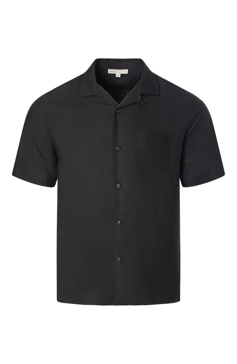 Onia Tencel Vacation Shirt, Alternate, color, Black