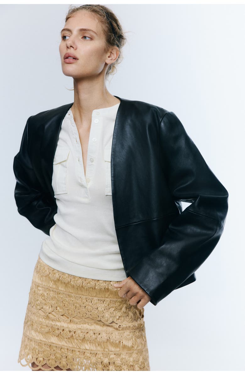 H&M Crochet-look Mini Skirt, Alternate, color, Beige