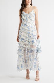 Chelsea28 Ruffle & Lace Sleeveless Maxi Dress