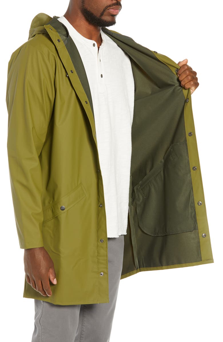 Rains Waterproof Hooded Long Rain Jacket, Alternate, color, 