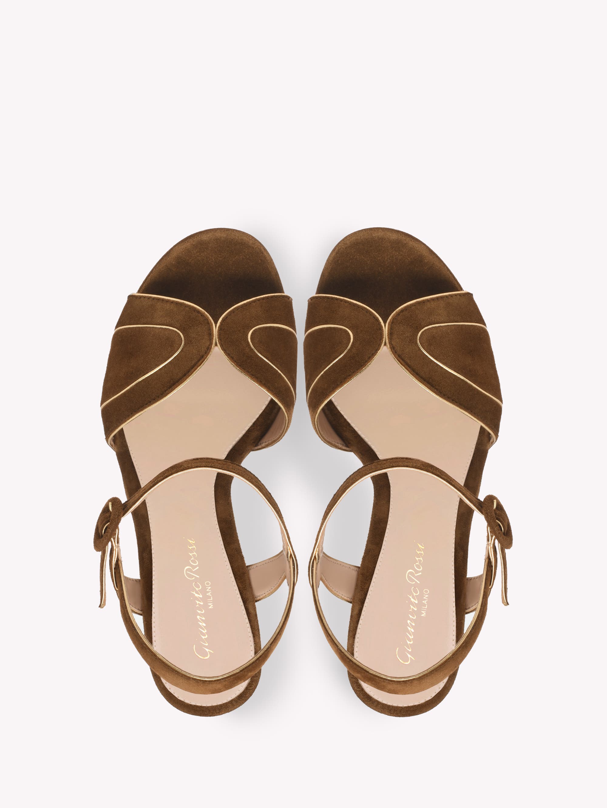 Gianvito Rossi Tamara Sandals, Alternate, color, Brown Suede And Nappa