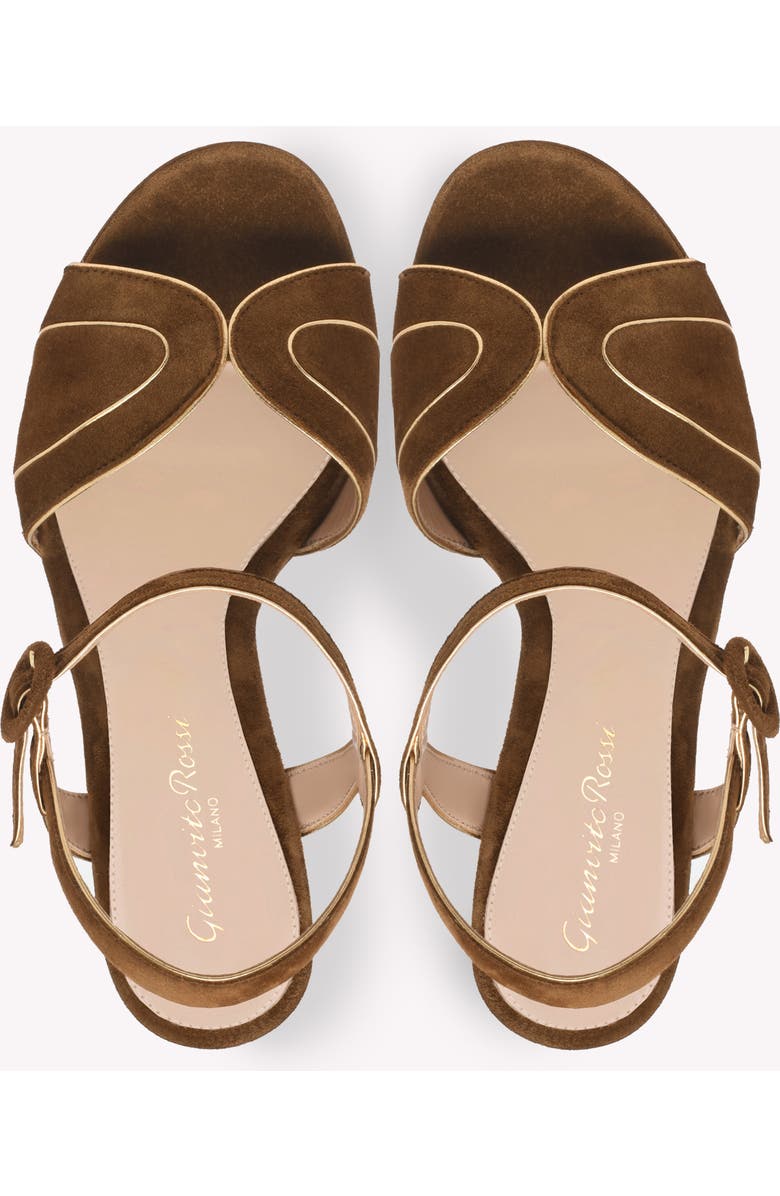 Gianvito Rossi Tamara Sandals, Alternate, color, Brown Suede And Nappa