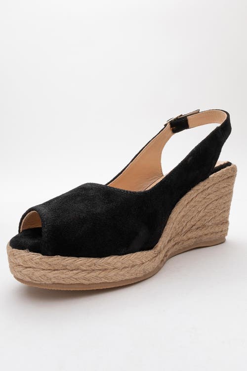 Forever & Always Shoes Ryan Suede Leather Espadrilles In Black Suede Leather