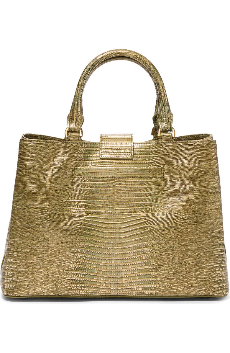 Brahmin Small Denise Embossed Leather Satchel, Alternate, color, Olive