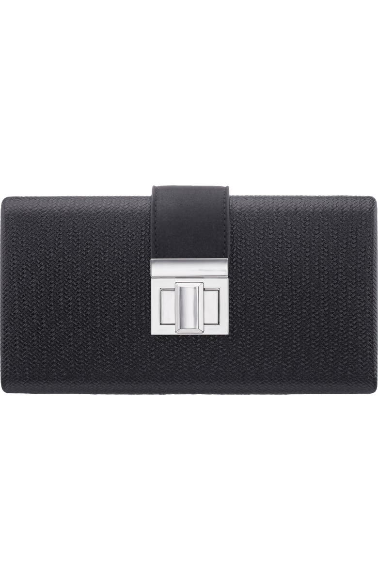Nina Presly Faux Leather Clutch, Main, color, Black
