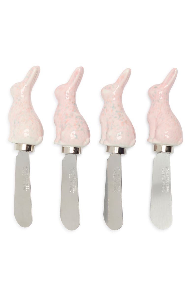 ONE HUNDRED 80 DEGREES 4-Piece Bunny Spreader Knife Set, Main, color, Pink